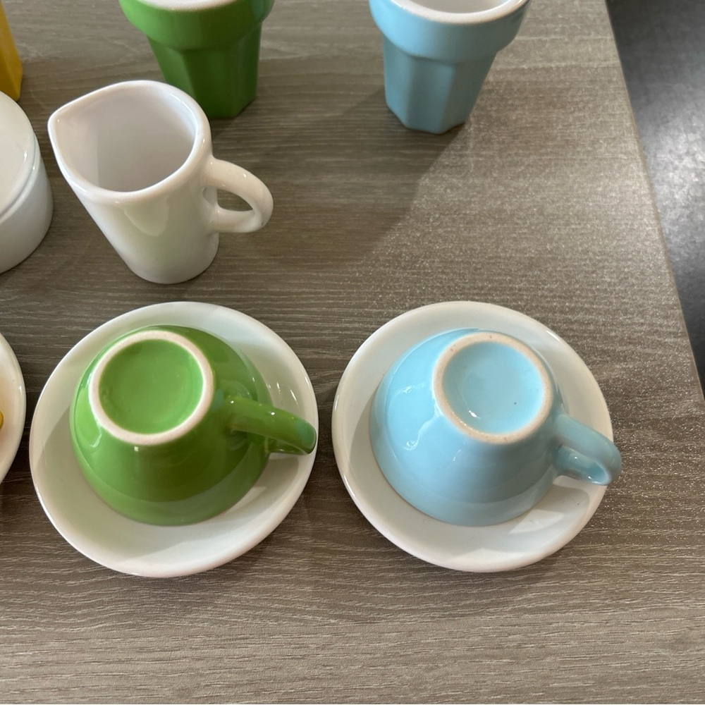Porcelain Tea Set Child’s Doll Dessert Fountain Pastels, 15pc/lid mini - Picture 12 of 12